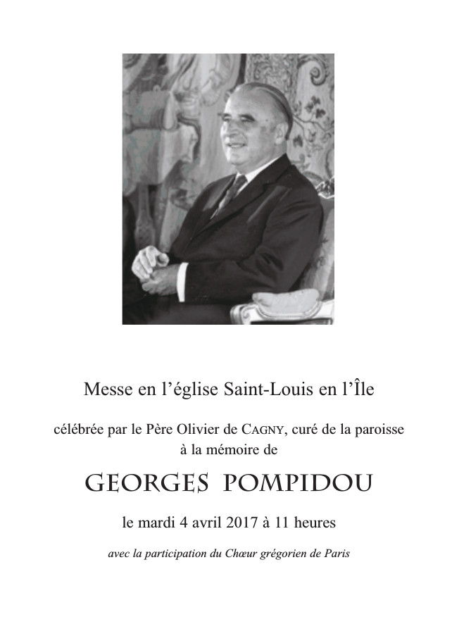 Livret de messe (hommage à Georges Pompidou, 4 avril 2017)