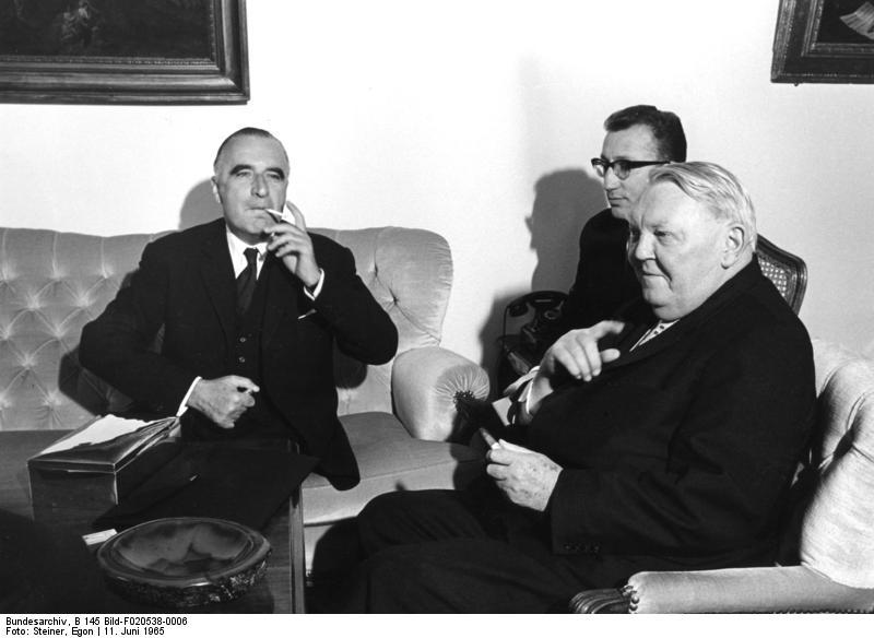 Georges Pompidou et Ludwig Erhard (1965)